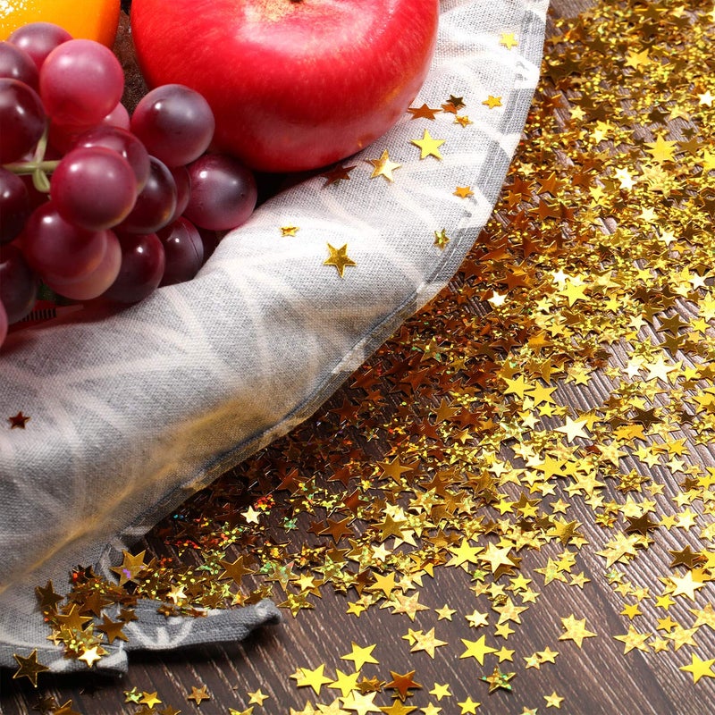 Hestya 60g Star Confetti Glitter Table Confetti Metallic Foil Stars for Christmas Party Wedding Festival Decorations(Glitter Gold Set,10mm and 6mm) - Image 5